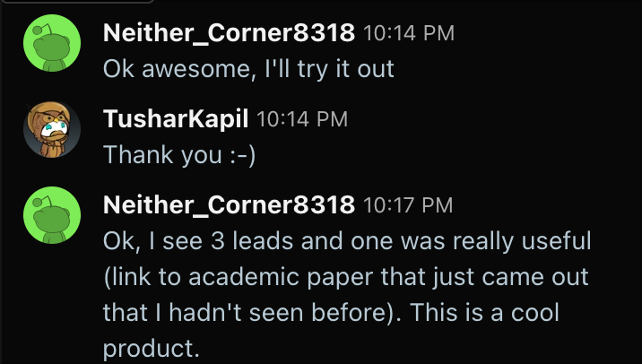 Reddit user testimonial about Leadlee